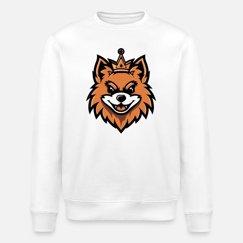 Pomeranian Hund Krone - Stanley/Stella Unisex Bio-Sweatshirt ROLLER - Weiß