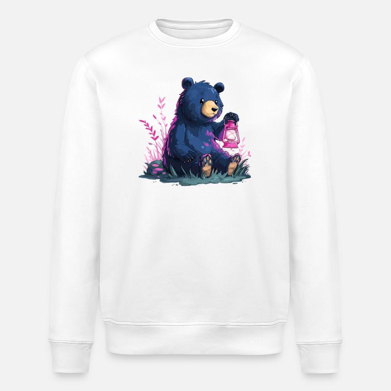 Ours avec lanterne - Sweat bio ROLLER Stanley/Stella Unisexe - blanc