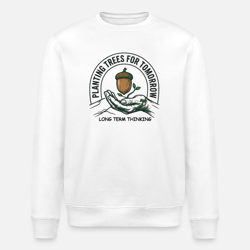 Tree Planting Long Term - Stanley/Stella ROLLER Unisex Organic Sweatshirt - white