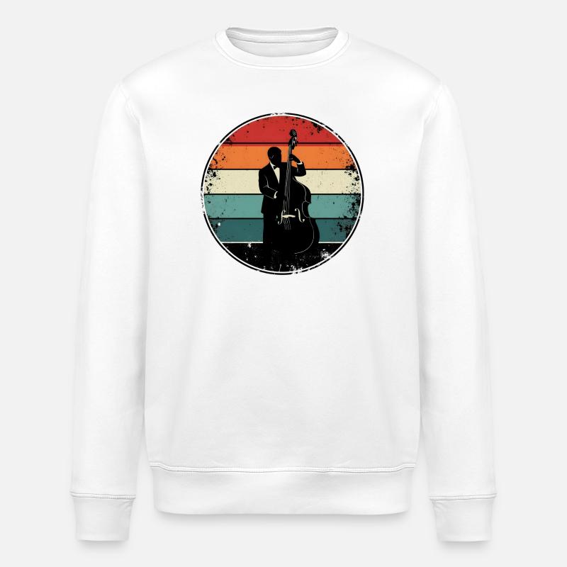 Retro Bassist Gift - Stanley/Stella Unisex Bio-Sweatshirt ROLLER - Weiß