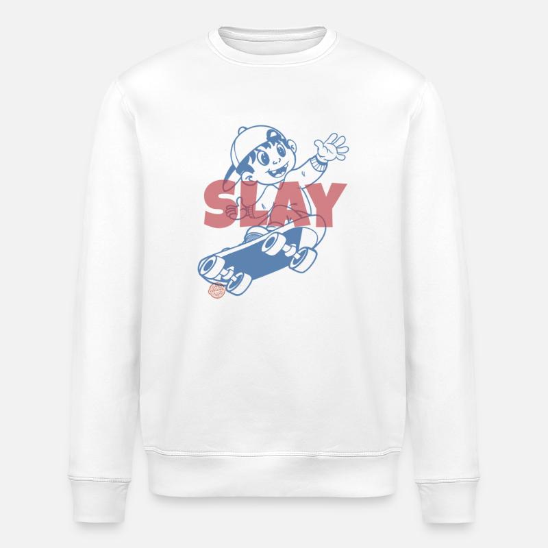 Slay Skater - Stanley/Stella Unisex Bio-Sweatshirt ROLLER - Weiß