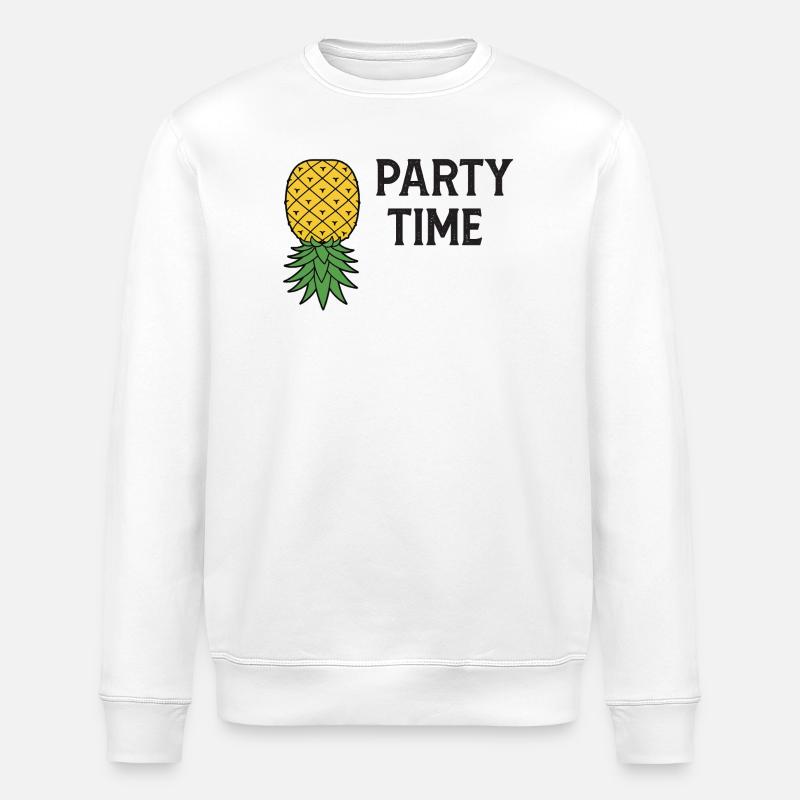 Lass uns Party Ananas-Symbol - Stanley/Stella Unisex Bio-Sweatshirt ROLLER - Weiß