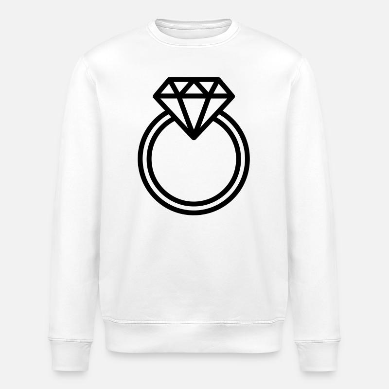 Wedding ring - Stanley/Stella ROLLER Unisex Organic Sweatshirt - white