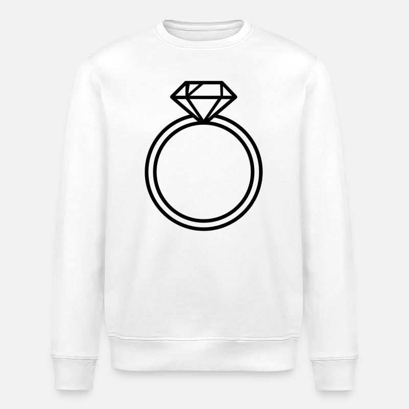 wedding ring, - Stanley/Stella ROLLER Unisex Organic Sweatshirt - white
