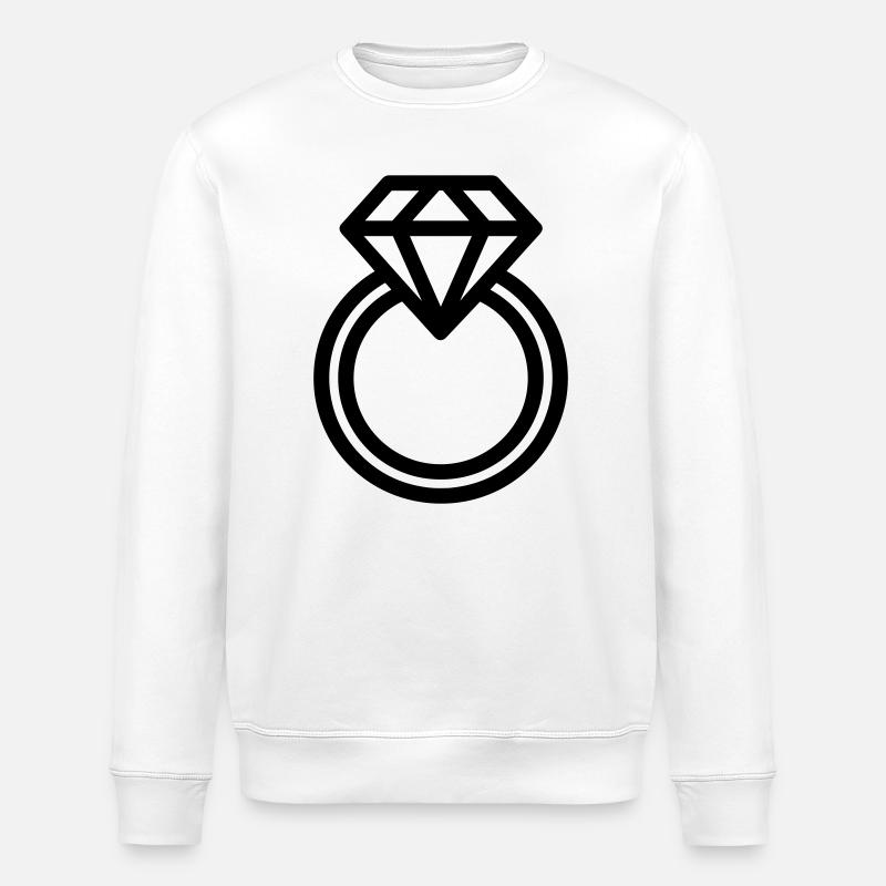 Diamond ring - Stanley/Stella ROLLER Unisex Organic Sweatshirt - white