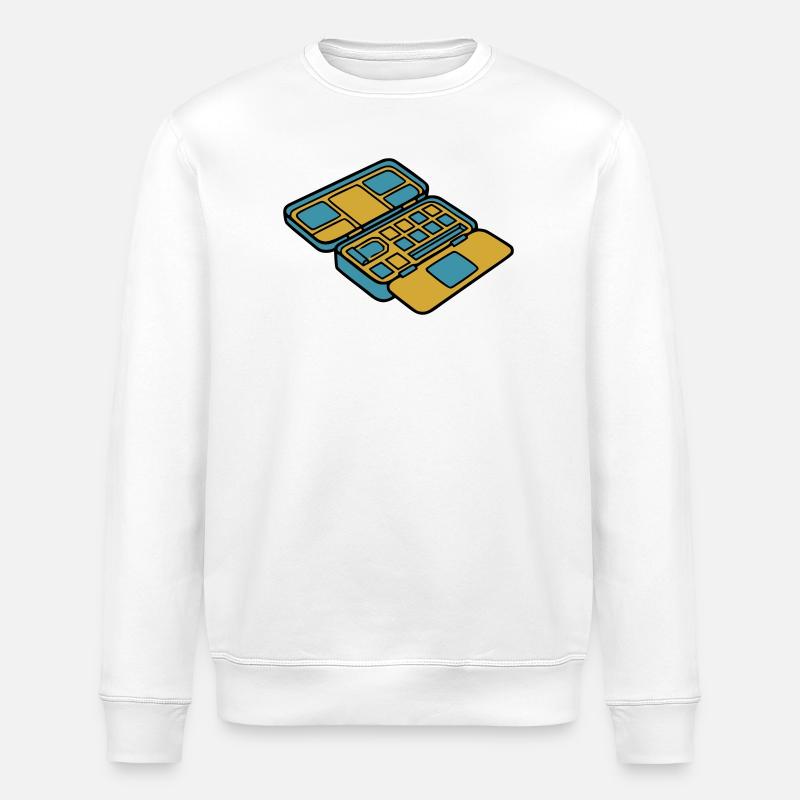 Bunter Aquarell Malkasten Kunst - Stanley/Stella Unisex Bio-Sweatshirt ROLLER - Weiß