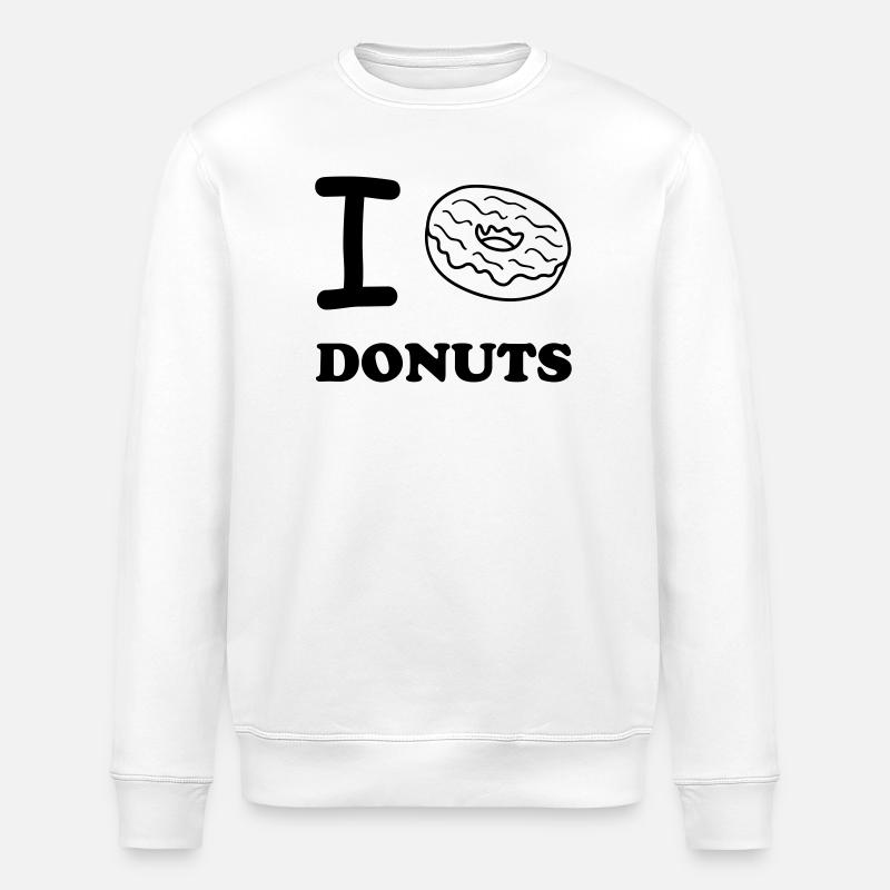 i love donuts - Stanley/Stella ROLLER Unisex Organic Sweatshirt - white