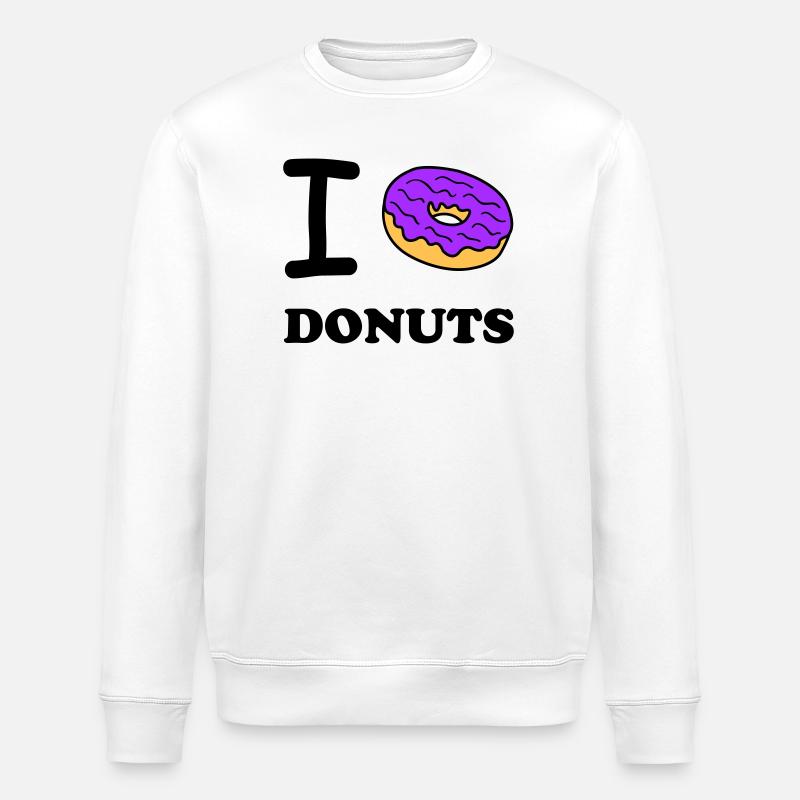I Love Donuts - Stanley/Stella Unisex Bio-Sweatshirt ROLLER - Weiß