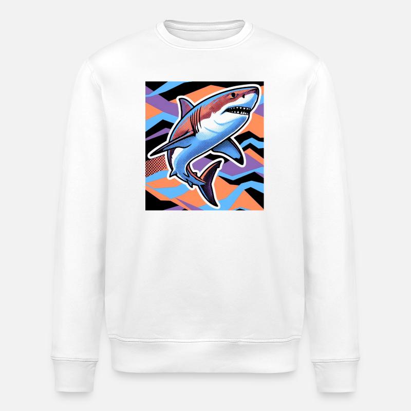Shark - Stanley/Stella ROLLER Unisex Organic Sweatshirt - white