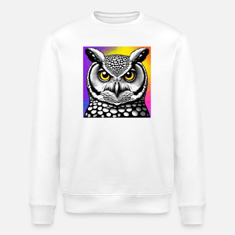owl - Stanley/Stella ROLLER Unisex Organic Sweatshirt - white