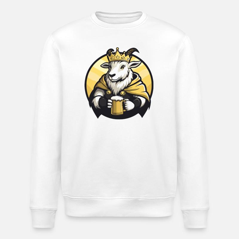 Mountain Goat Beer Funny - Stanley/Stella ROLLER Unisex Organic Sweatshirt - white