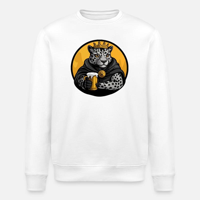 Leopard Beer Funny - Stanley/Stella ROLLER Unisex Organic Sweatshirt - white