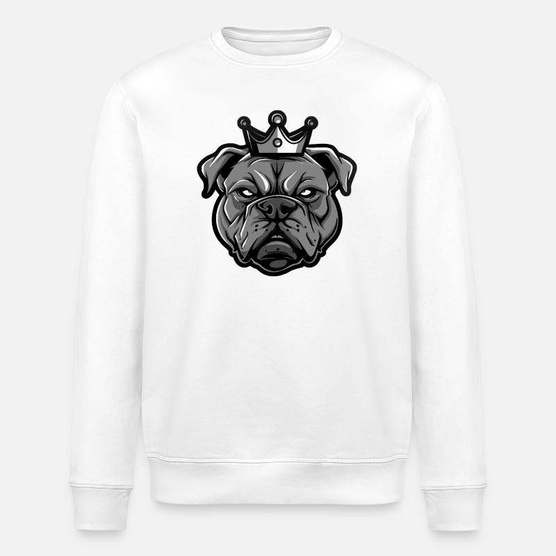 Mastiff Hund Krone - Stanley/Stella Unisex Bio-Sweatshirt ROLLER - Weiß