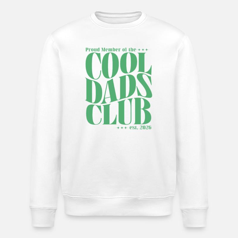 Cool Dads Club - Dad-to-be 2026 Gift - Stanley/Stella ROLLER Unisex Organic Sweatshirt - white
