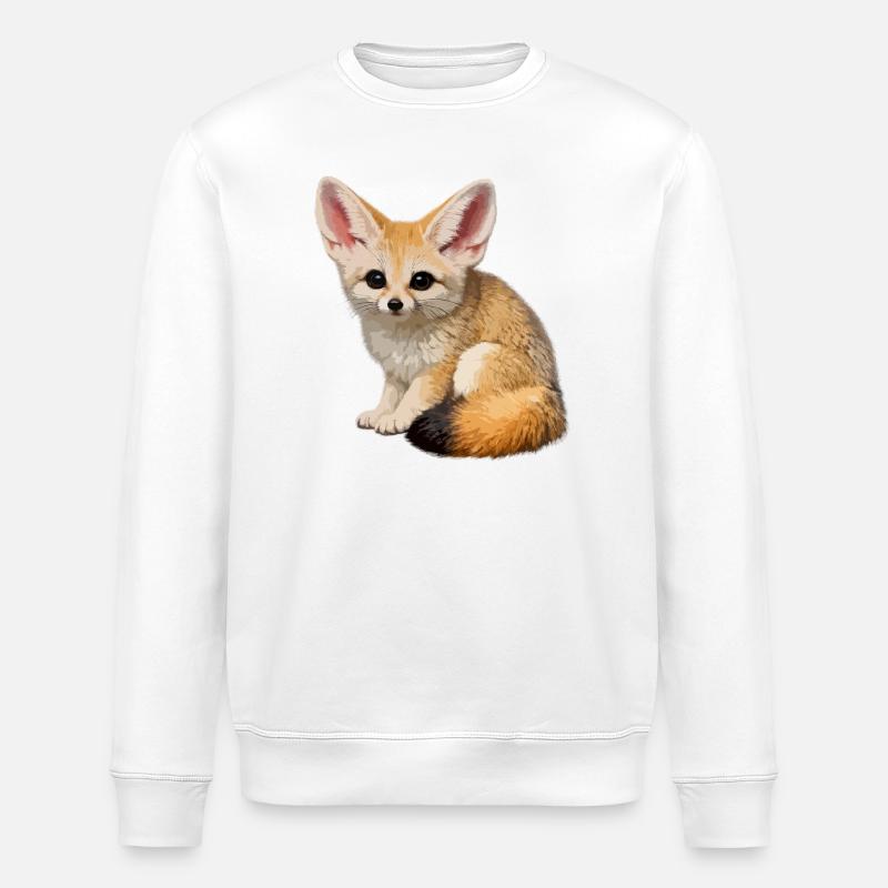 Fennec desert fox - Stanley/Stella ROLLER Unisex Organic Sweatshirt - white