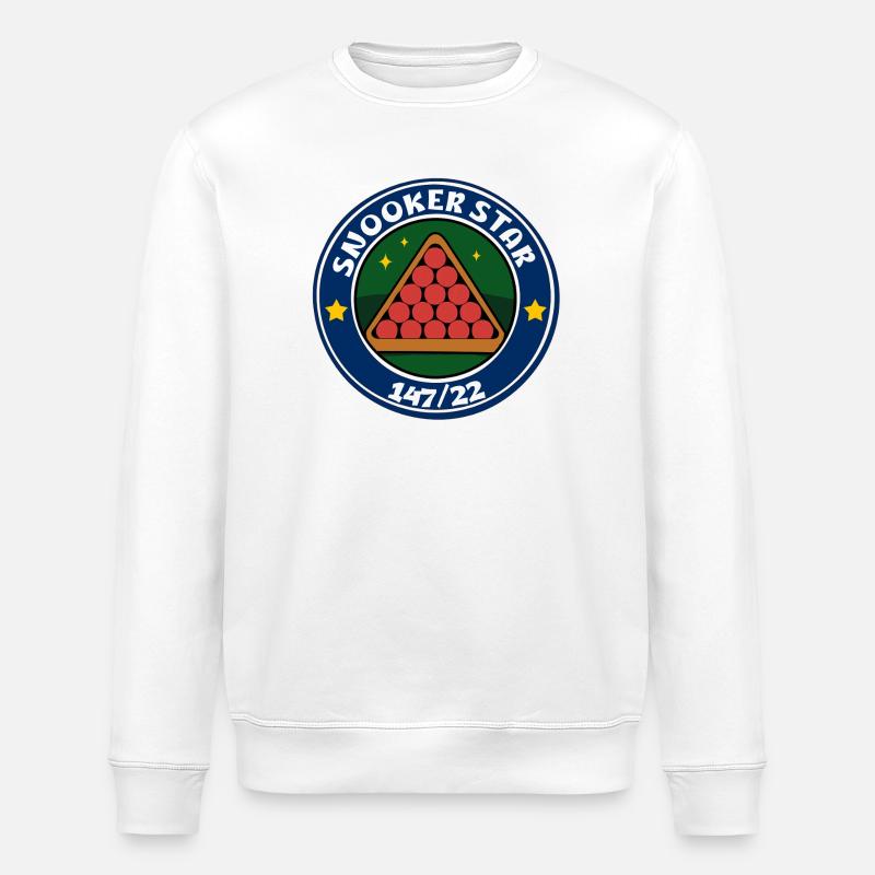 Triangle des étoiles de snooker 147/22 - Sweat bio ROLLER Stanley/Stella Unisexe - blanc