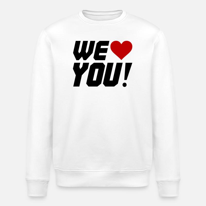 Silhouette en contraste de cœur - Sweat bio ROLLER Stanley/Stella Unisexe - blanc