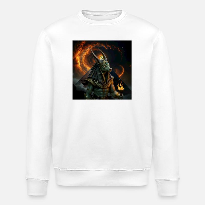 Anubis Fire Warrior - Stanley/Stella ROLLER Unisex Organic Sweatshirt - white