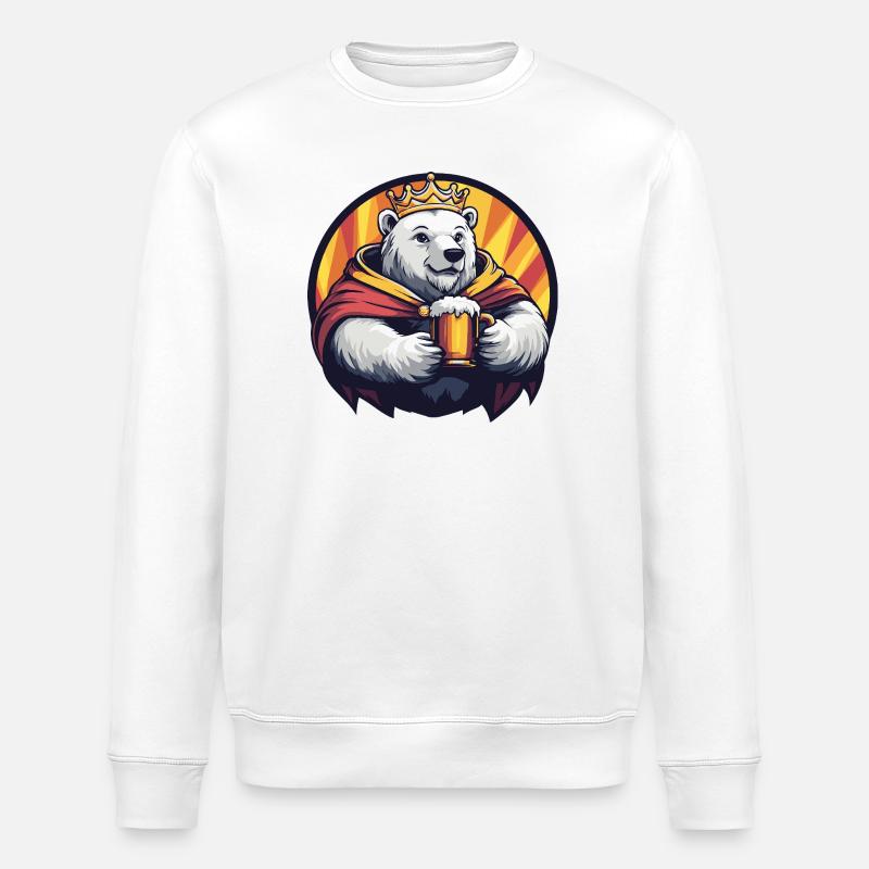 Polar Bear Beer Funny - Stanley/Stella ROLLER Unisex Organic Sweatshirt - white