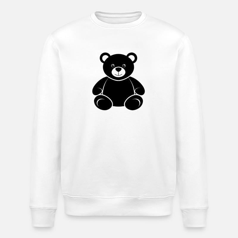 teddy bear - Stanley/Stella ROLLER Unisex Organic Sweatshirt - white