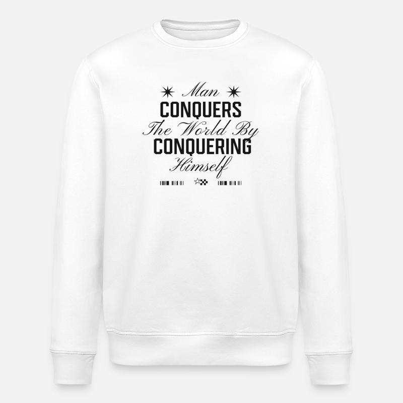 Dominating the world through self-control - Stanley/Stella ROLLER Unisex Organic Sweatshirt - white