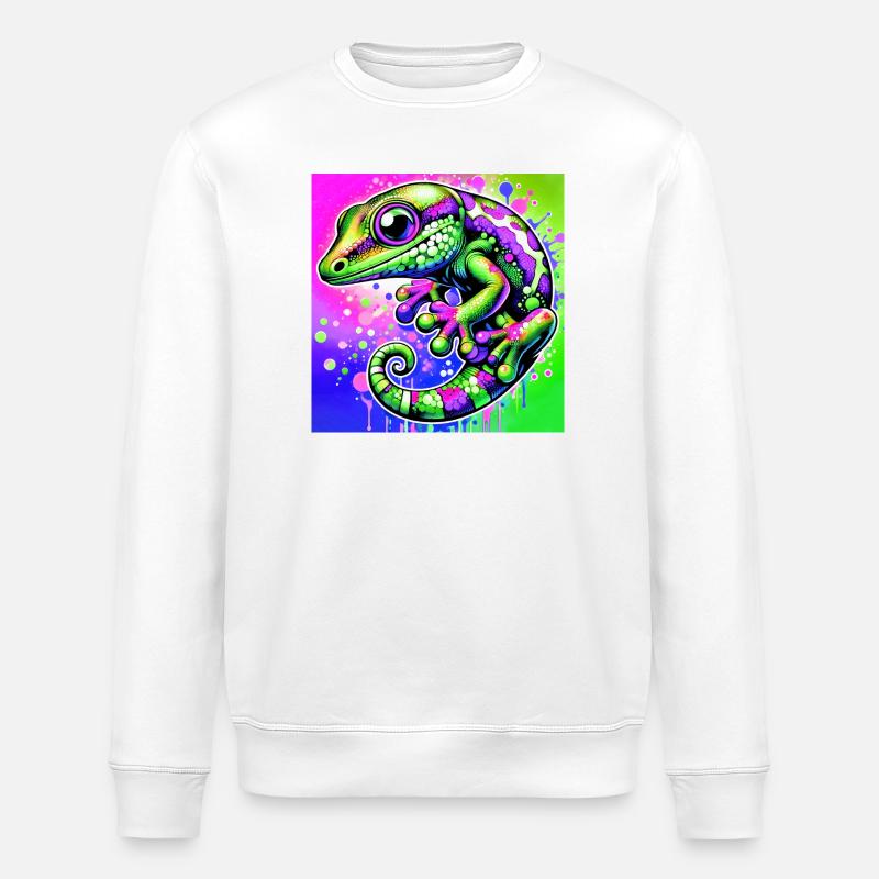 Gecko - Stanley/Stella Unisex Bio-Sweatshirt ROLLER - Weiß