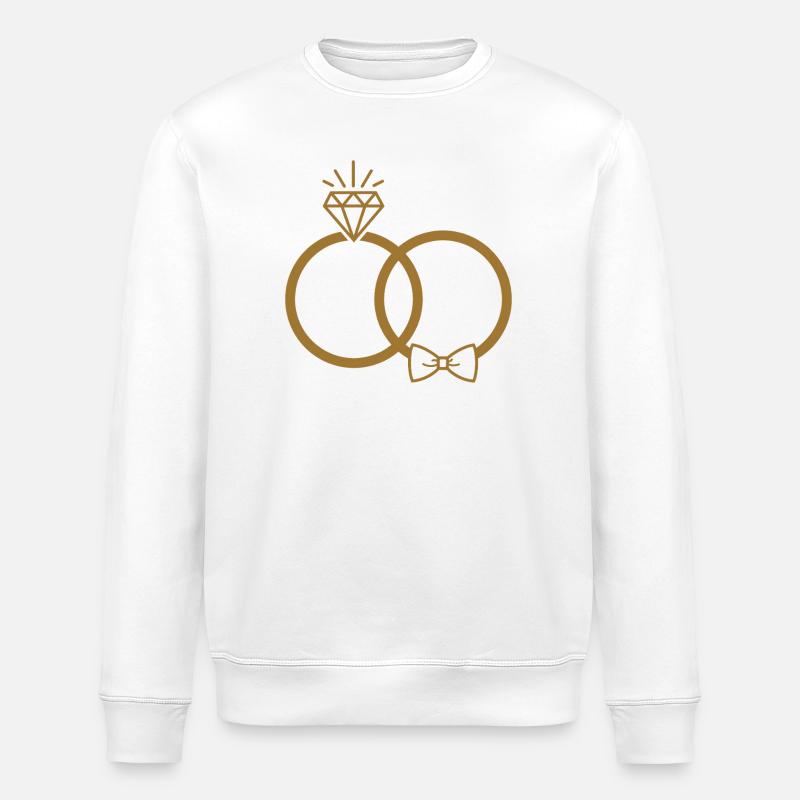Wedding rings - Stanley/Stella ROLLER Unisex Organic Sweatshirt - white