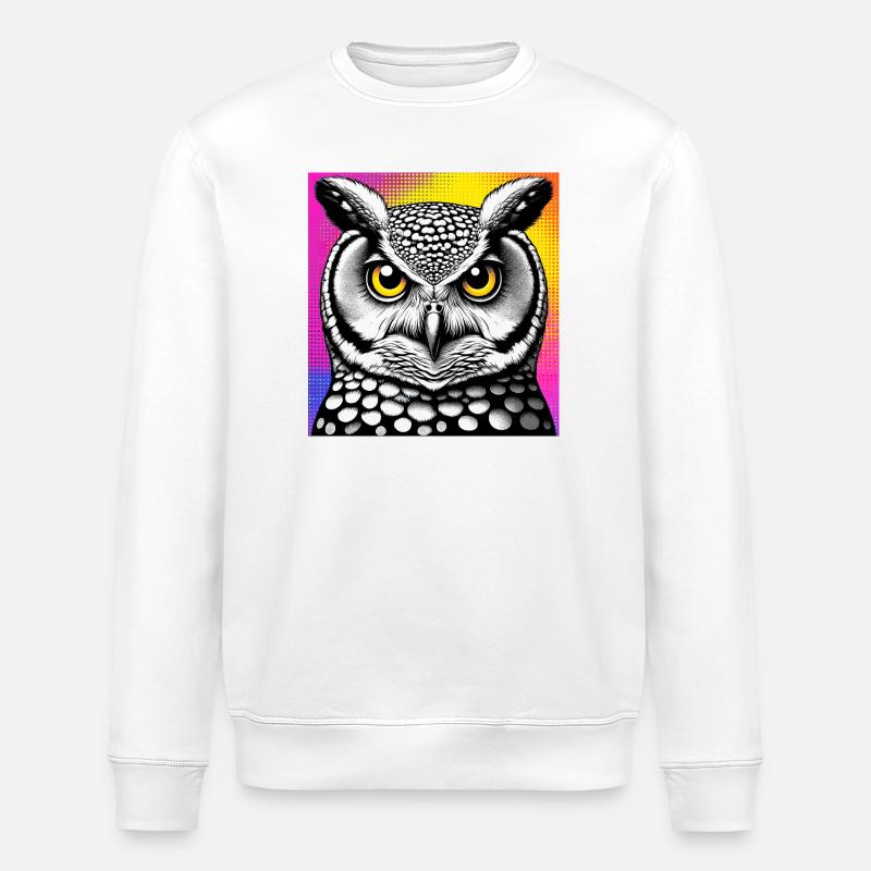 owl - Stanley/Stella ROLLER Unisex Organic Sweatshirt - white