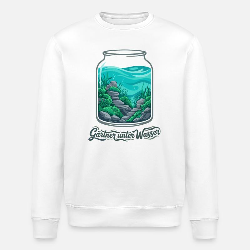 Aquascaping Aquarium Garten Kunst - Stanley/Stella Unisex Bio-Sweatshirt ROLLER - Weiß