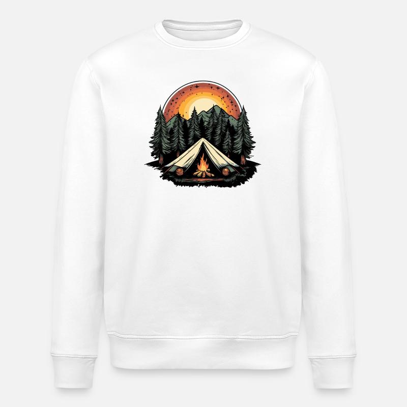 Camping Wald Zelt - Stanley/Stella Unisex Bio-Sweatshirt ROLLER - Weiß
