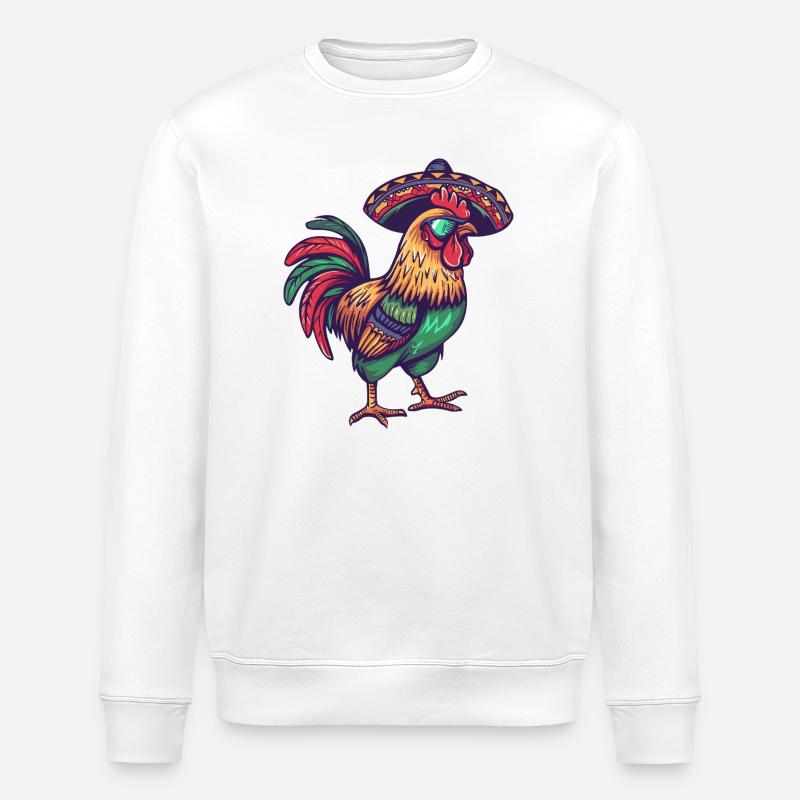 Sombrero drôle comique de coq - Sweat bio ROLLER Stanley/Stella Unisexe - blanc