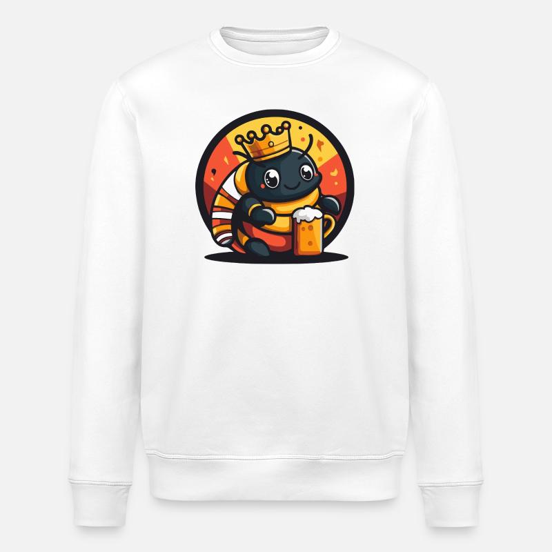 Wurm Bier Lustig - Stanley/Stella Unisex Bio-Sweatshirt ROLLER - Weiß