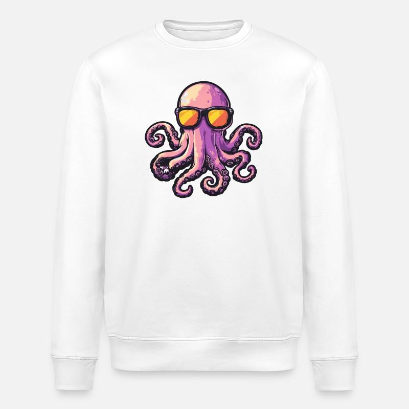 Vacances de bandes dessinées Octopus - Sweat bio ROLLER Stanley/Stella Unisexe - blanc