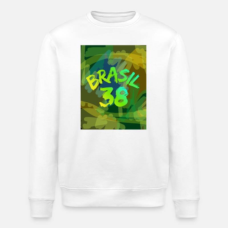 Brasil 38 Neon Brush - Stanley/Stella ROLLER Unisex Organic Sweatshirt - white