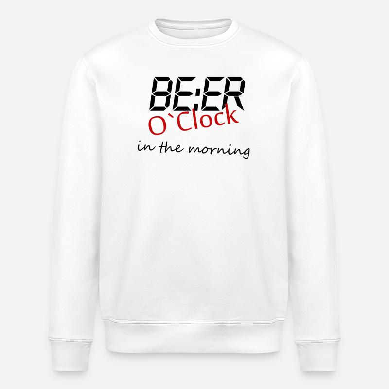 Beer Bier saufen O’Clock  - Stanley/Stella Unisex Bio-Sweatshirt ROLLER - Weiß