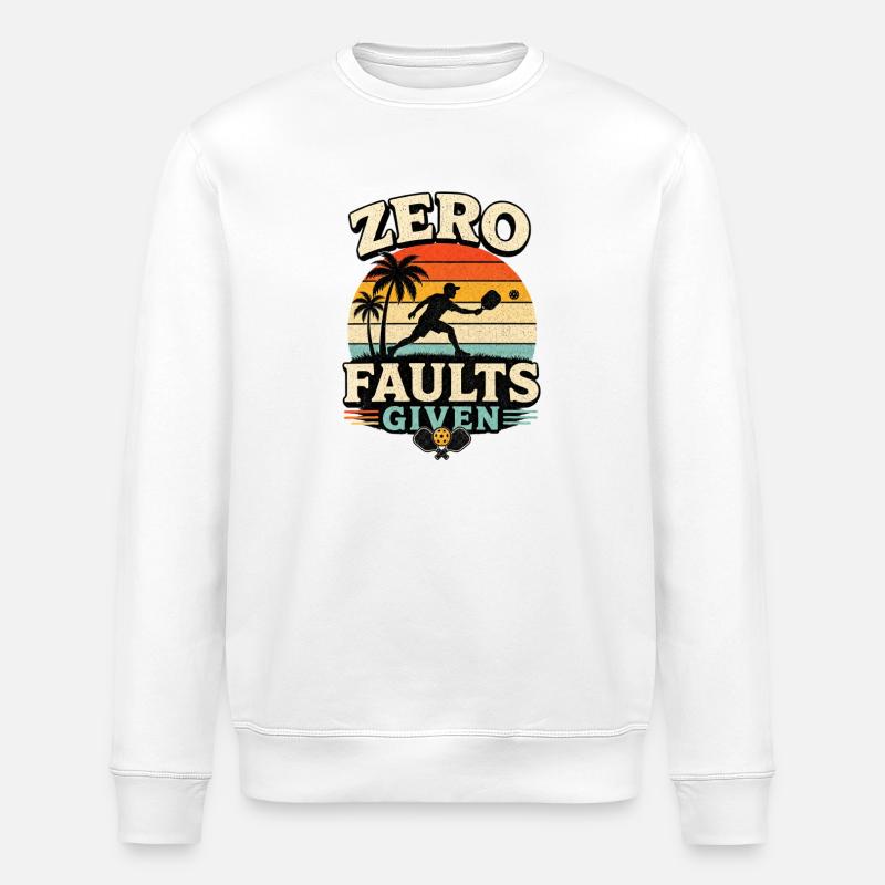 Zero Faults Given Retro Pickleball Design  - Stanley/Stella Unisex Bio-Sweatshirt ROLLER - Weiß