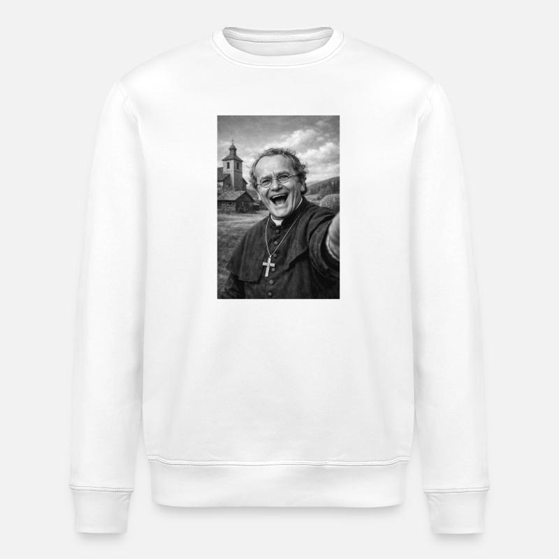 Gregor Mendel Selfie Porträt - Stanley/Stella Unisex Bio-Sweatshirt ROLLER - Weiß