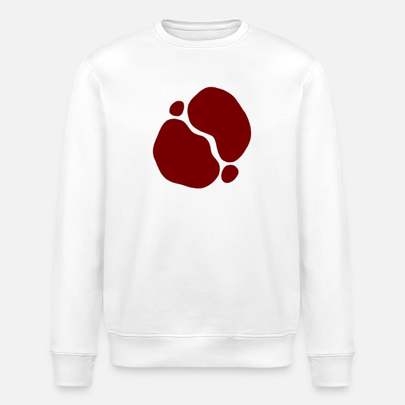 Red Organic Shapes Transparent Design - Stanley/Stella ROLLER Unisex Organic Sweatshirt - white