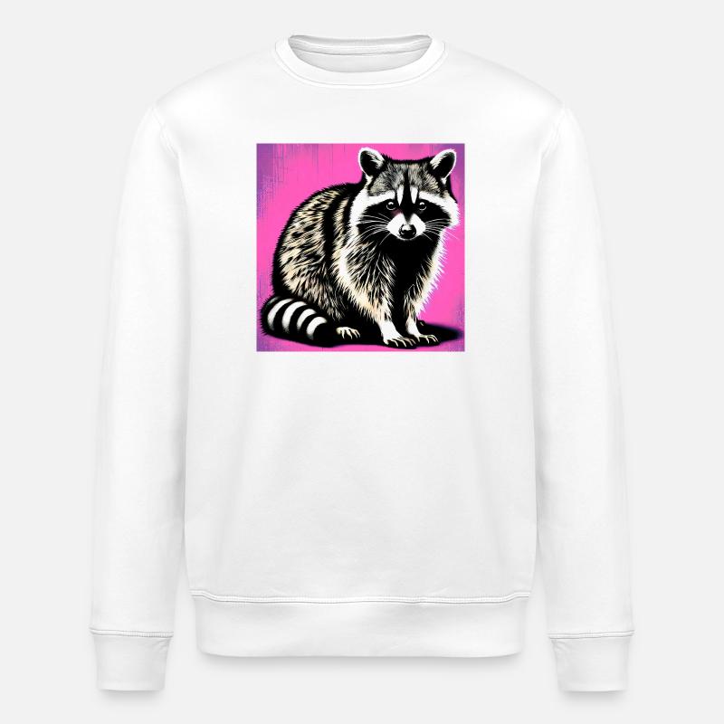 Raton laveur - Sweat bio ROLLER Stanley/Stella Unisexe - blanc