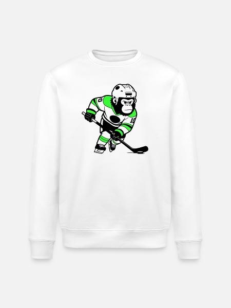 ijshockey gorilla - Stanley/Stella ROLLER Unisex Organic Sweatshirt - white