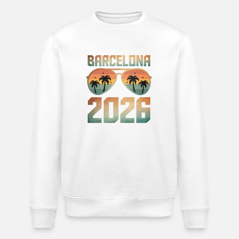 Barcelona 2026 - Stanley/Stella Unisex Bio-Sweatshirt ROLLER - Weiß