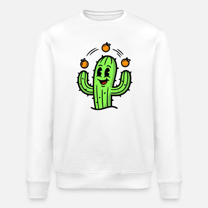 A cactus with real talent - Stanley/Stella ROLLER Unisex Organic Sweatshirt - white