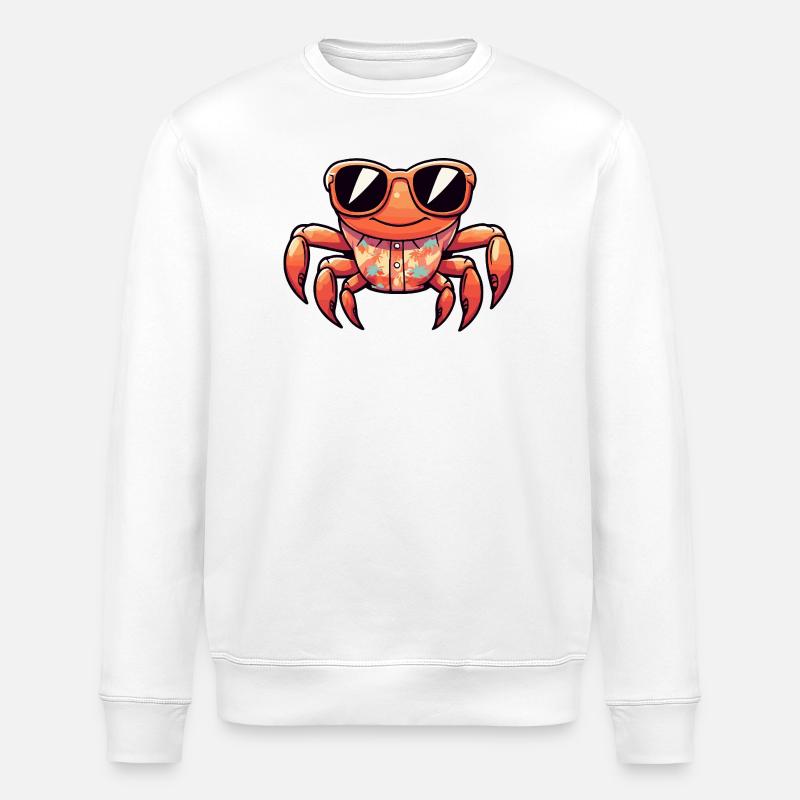 Crab Crab Comic Holiday - Stanley/Stella ROLLER Unisex Organic Sweatshirt - white