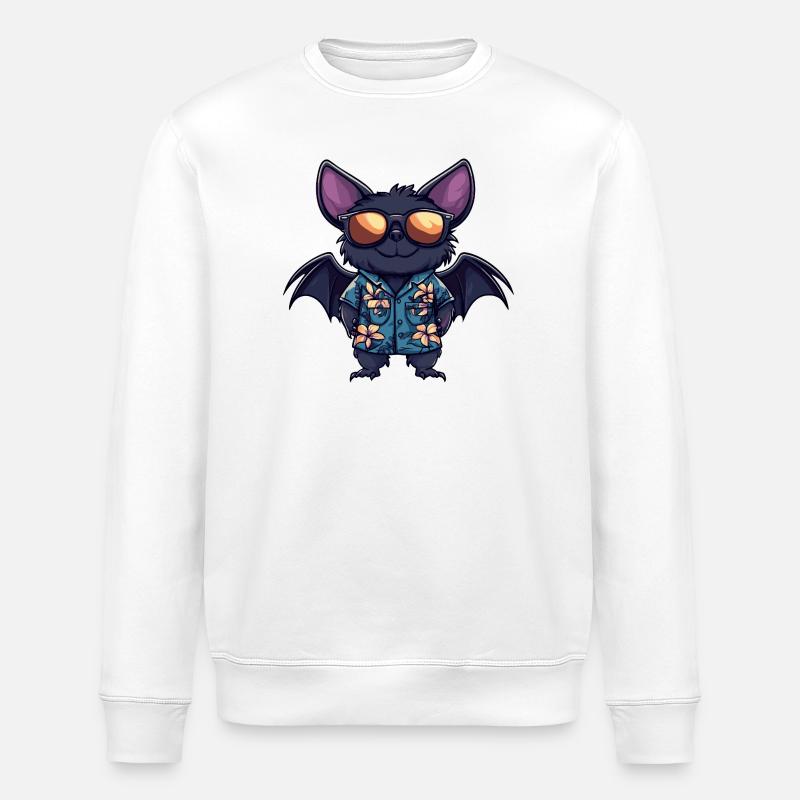 Bat Comic Holiday - Stanley/Stella ROLLER Unisex Organic Sweatshirt - white