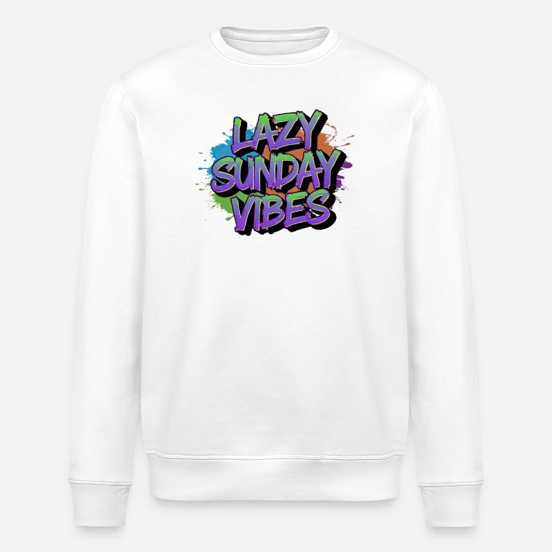 Graffiti du dimanche paresseux - Sweat bio ROLLER Stanley/Stella Unisexe - blanc