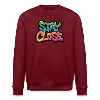 Stay Close Graffiti Typography - Stanley/Stella ROLLER Unisex Organic Sweatshirt - white - Front - Nik (191cm)