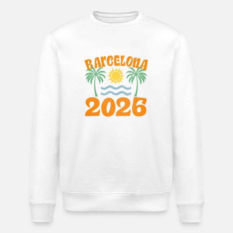 Barcelona 2026 - Stanley/Stella Unisex Bio-Sweatshirt ROLLER - Weiß