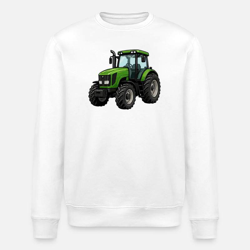 Conception puissante du tracteur vert - Sweat bio ROLLER Stanley/Stella Unisexe - blanc