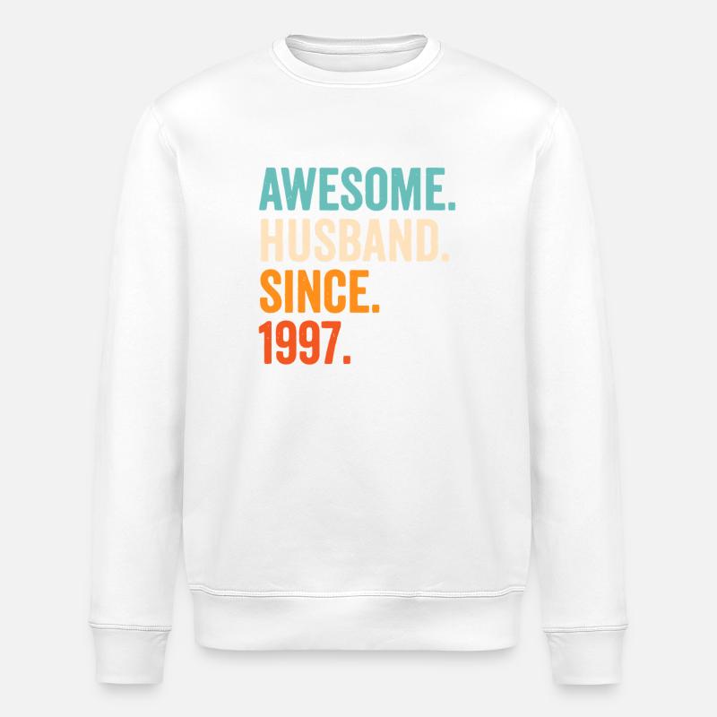 Großartiger Ehemann seit 1997 - Stanley/Stella Unisex Bio-Sweatshirt ROLLER - Weiß