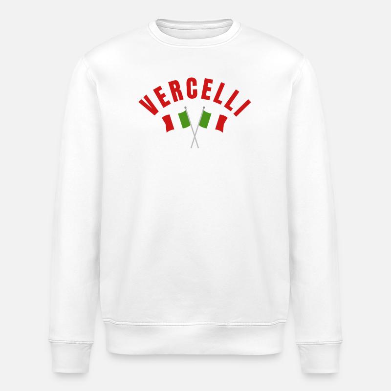 Vercelli avec drapeaux italiens - Sweat bio ROLLER Stanley/Stella Unisexe - blanc
